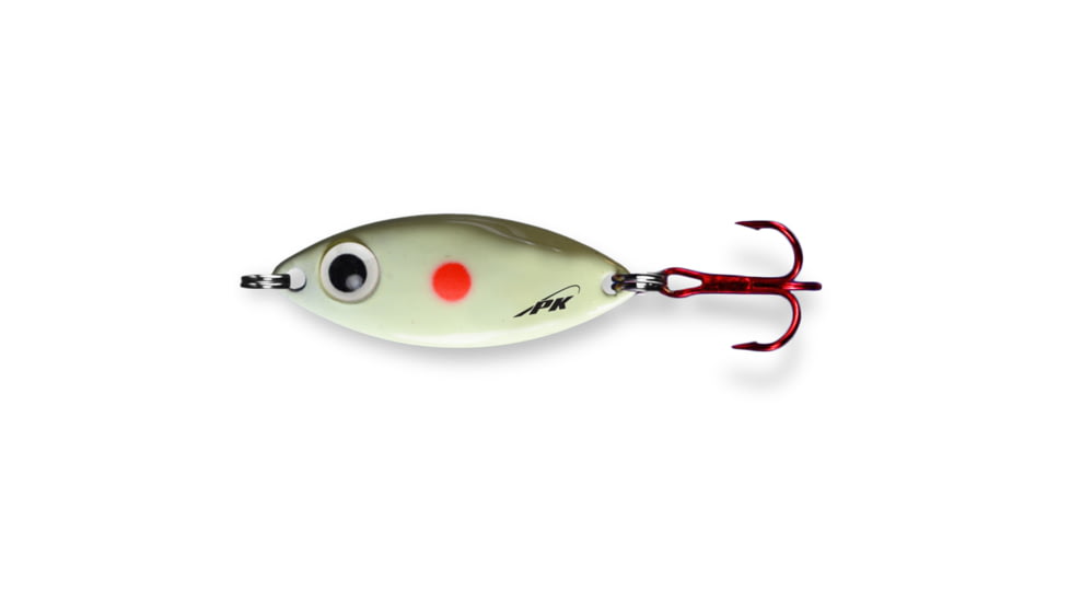 PK Lures PK Spoon, 1/8 oz. Red Dot Glow, PK1RDG