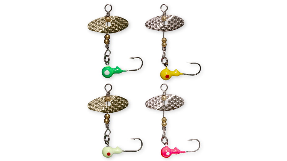 PK Lures Spin A Jig Jr 1/16 oz, 4 pack, White, Pink Yellow, Lime Green, PKSAJ4PK