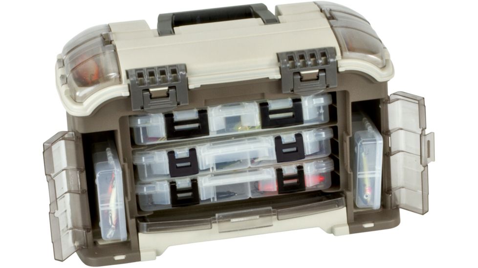 Plano Guide Series Angled Tackle System w/ StowAway Boxes, Sandstone, 3600, PMC767000