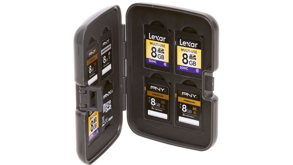 Plano S.D. Secure Digital Card Holder holds 8 Cards, Black, 358210