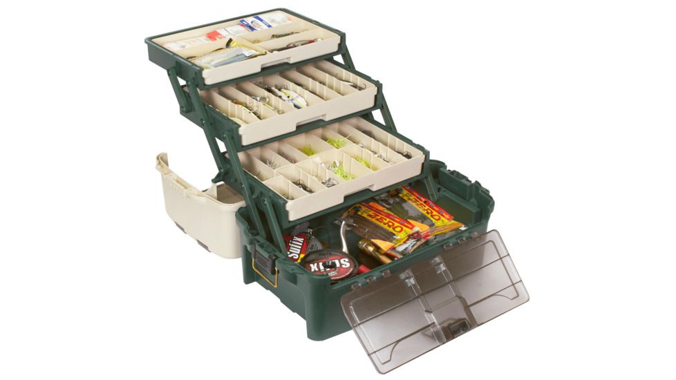Plano Tackle Systems Hybrid Hip 3 Tray Box, Forest Green, 723300