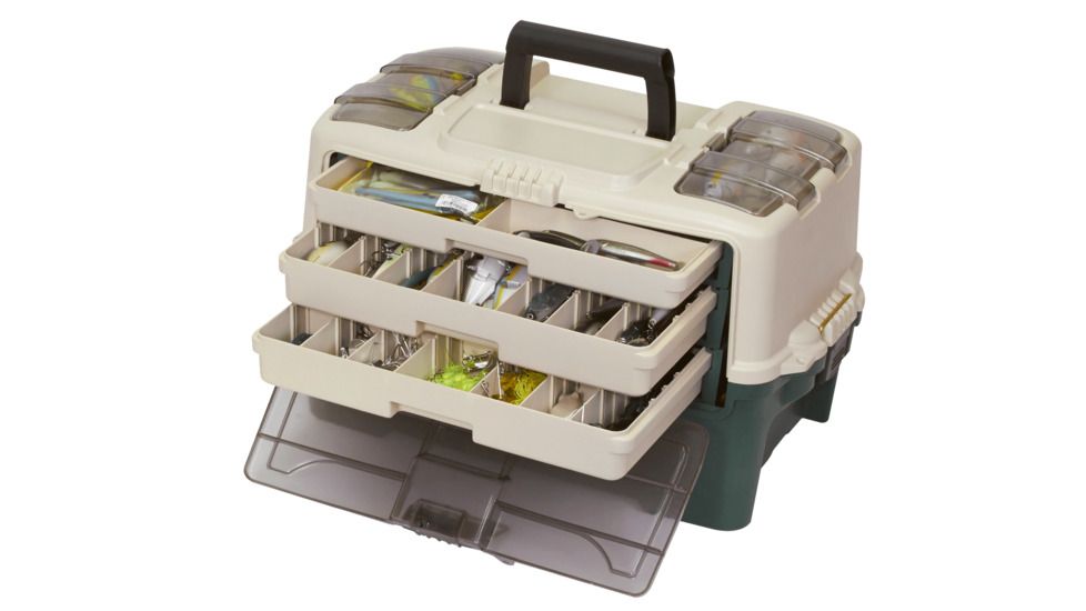 Plano Tackle Systems Hybrid Hip 3 Tray Box, Forest Green, 723300