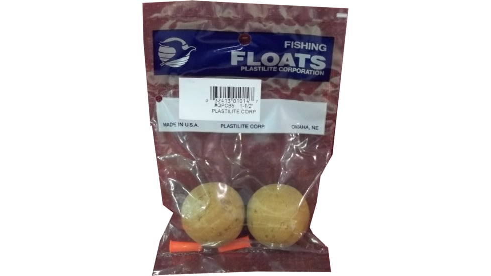 Plastilite Round Gen. Cork Ball Float,1 1/2in,2Pk,Pegable, QPCB5