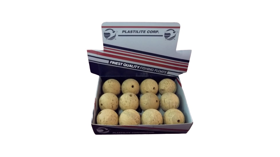 Plastilite Round Gen. Cork Ball Float, 1in, 12 per Box, CB3