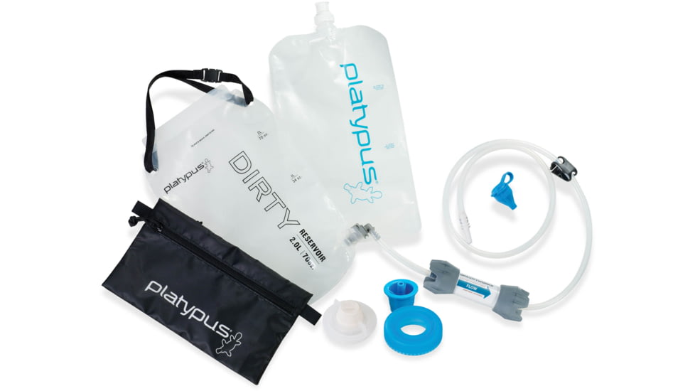 Platypus GravityWorks Water Filter Complete Kit, 2.0L, Clear/Blue, 6951