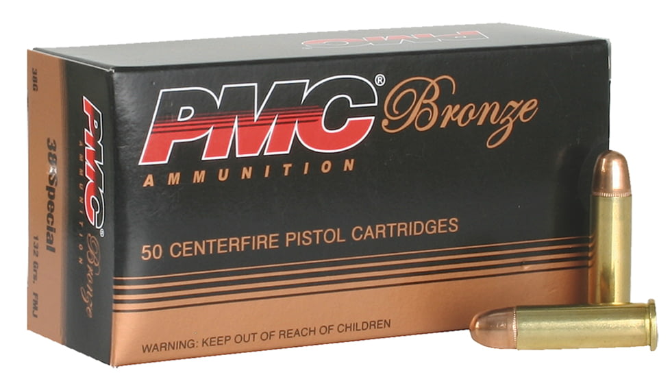 PMC 38G Bronze 38 Special 132 Gr Full Metal Jacket FMJ 50 Bx/ 20 Cs