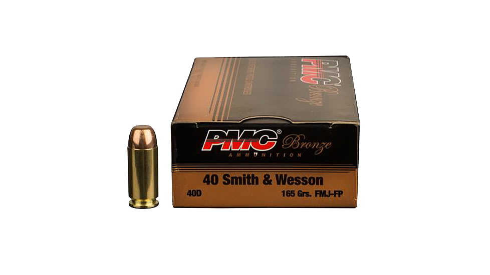 PMC Ammunition Bronze .40 S&amp;W 165 Grain Full Metal Jacket Brass Cased Pistol Ammo, 300 Rounds, 40DBP