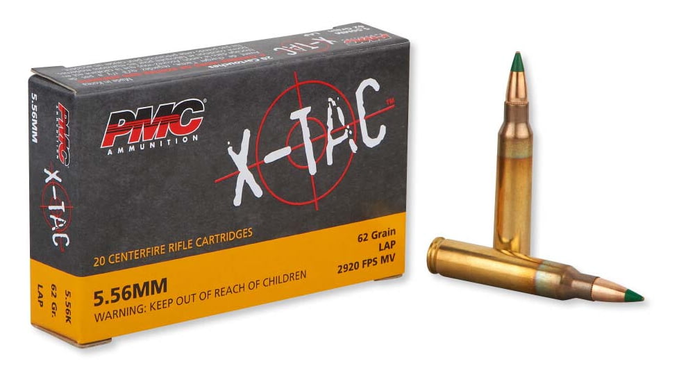 PMC Ammunition 556K X-Tac, 5.56x45mm NATO, 62 grain, Light Armor Piercing, Brass, Centerfire Rifle Ammo, 20, 5.56