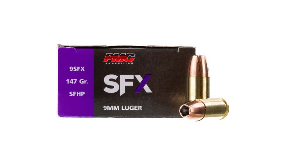 PMC Ammunition SFX Premium 9mm Luger StarFire Hollow Point 147 Grain Pistol Ammo, 50 Rounds, 1102744