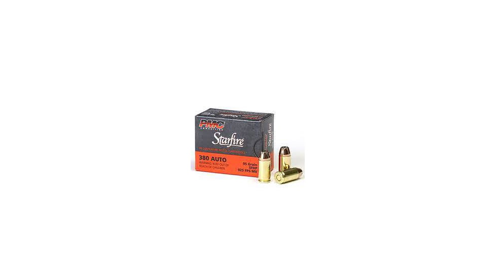 PMC Ammunition Starfire .380 Auto 95 Grain SFHP Brass Cased Pistol Ammo, PMC380SFA