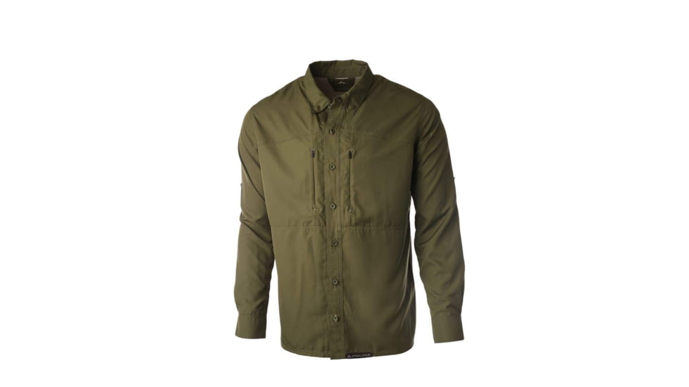 Pnuma Outdoors Long Sleeve Shooting Shirt - Mens, Dark Olive, L, PLSSSCYL