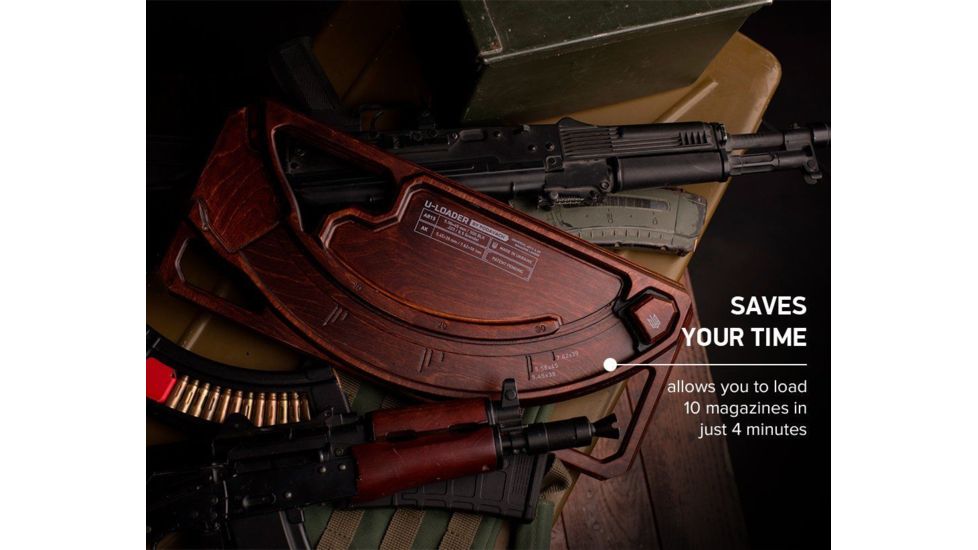 PODAVACH U-Loader , Basic, AR15, AK Magazine Speed Loader, Natural wood, NSN n, L15BR