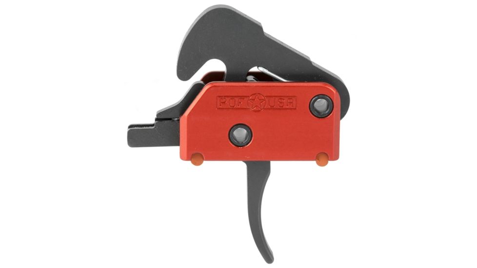 POF USA Standard Two Stage Trigger with KNS Anti Walk Pins, 4.5 lb Pull Weight, Red/Black, 1509