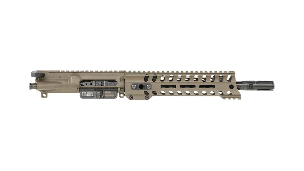 POF USA Minuteman Upper Receiver, 5.56, 10.5in Barrel, Carbine Length, 1-8 Twist, 1/2x28, 9in Renegade Rail, 3-prong Flash Hider, Patriot Brown, 1817