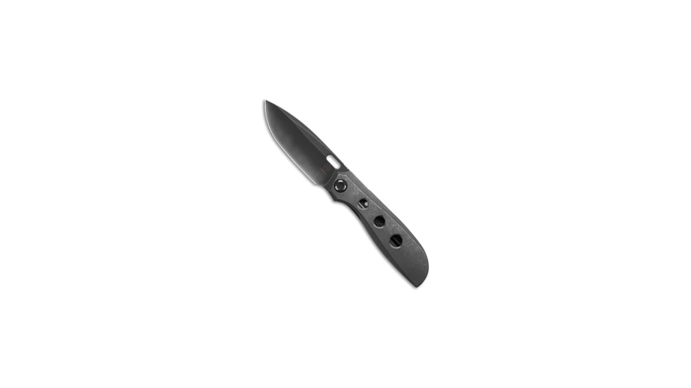 Poikilo Blade Poikilo Blade Gecko BS3 Frame Lock Knife DSW Titanium w/Holes 3.25" Two-Tone, Stonewash, Bohler M398, adult, BHQ-224633