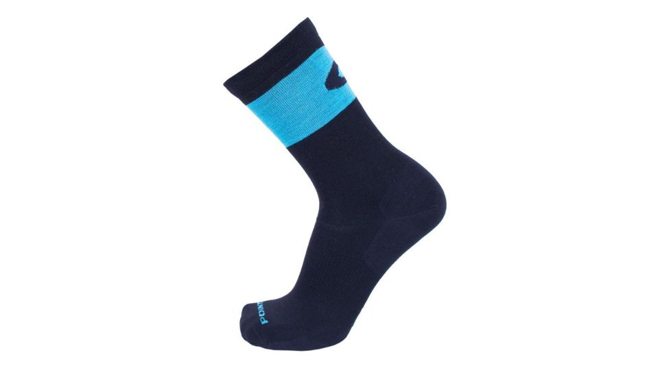 Point 6 37.5 Ultra Light Crew Men's Socks, Black/Robins Egg Blue, Large 3730-258-07