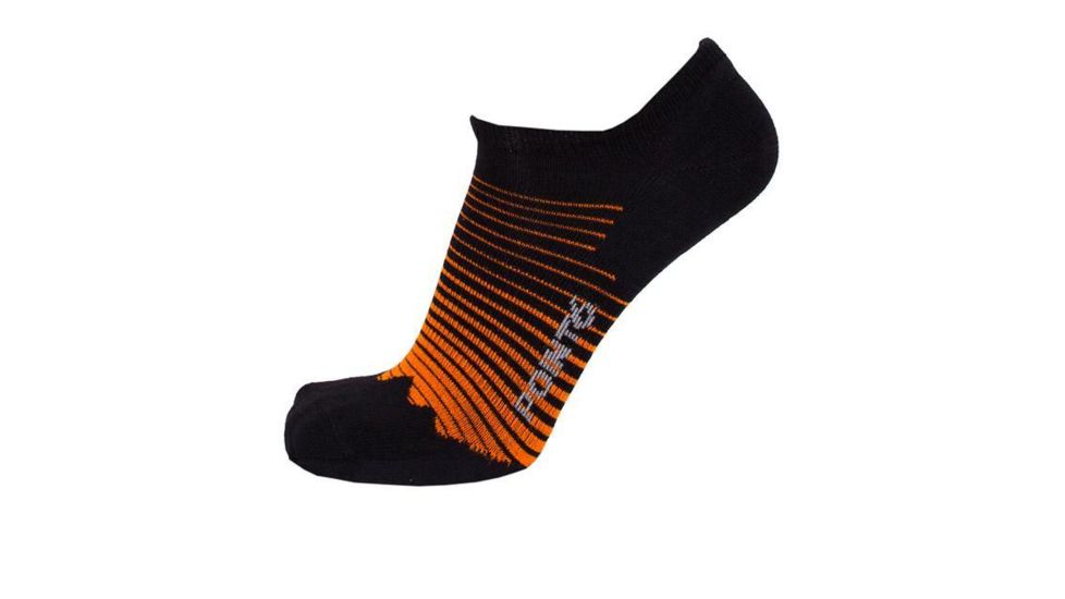 Point 6 Active Peak Ultralight No Show Tab  Men's Socks, Black/Orange, X-Large 1776-290-08