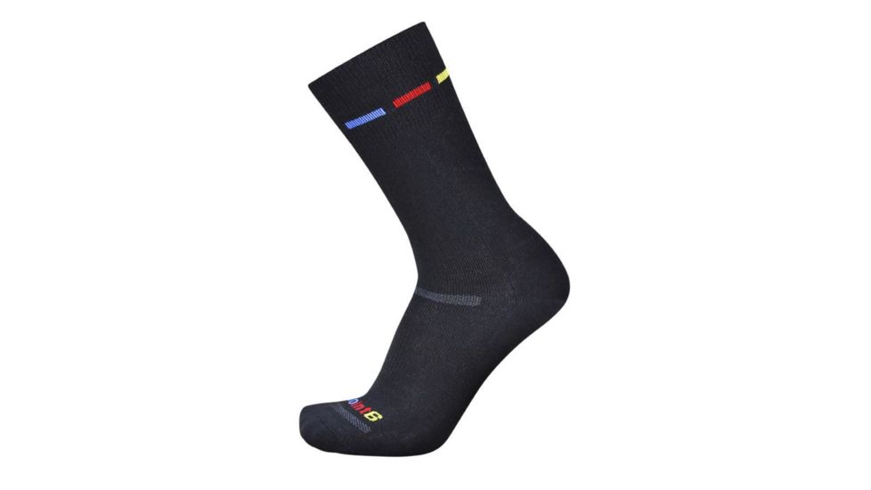 Point 6 Bruce's Nordic No Cushion Crew  Men's Socks, Black, Large 1440-204-07