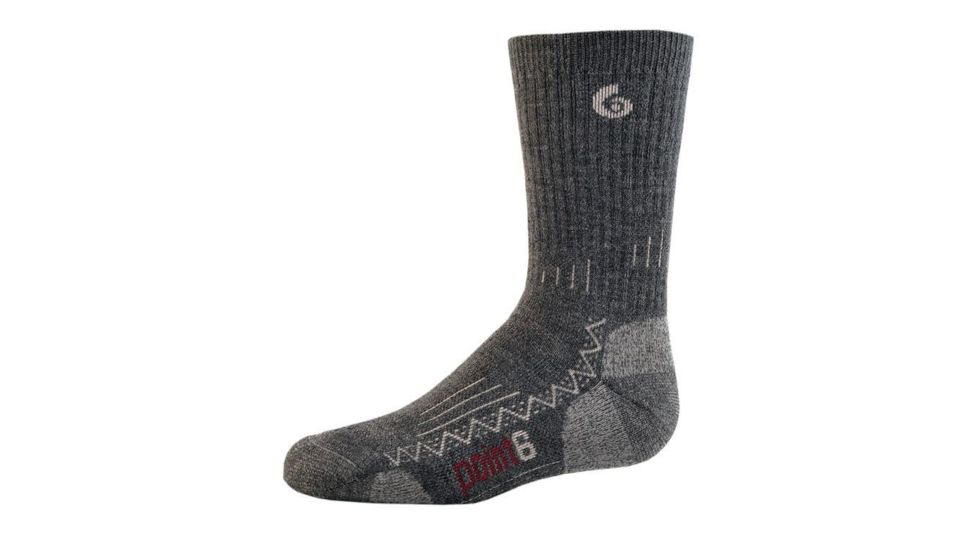 Point 6 Hike Tech Medium Crew Kid's Socks, Gray, Medium 4530-200-03