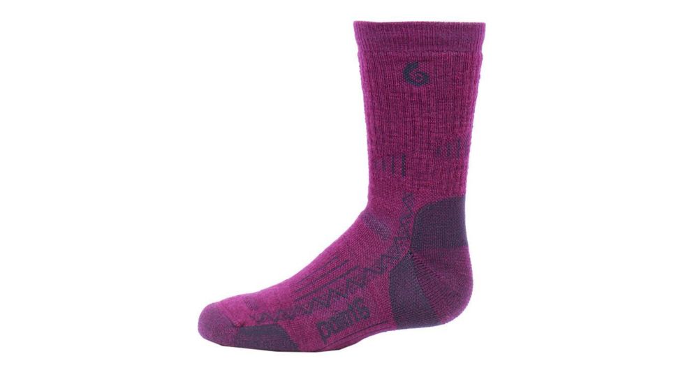 Point 6 Hike Tech Medium Crew Kid's Socks, Lipstick, Medium 4530-605-03