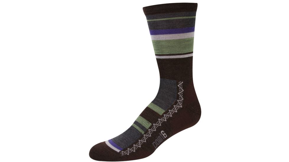 Point 6 Lifestyle Multi Stripe Light Crew - Women's-Chestnut-Small