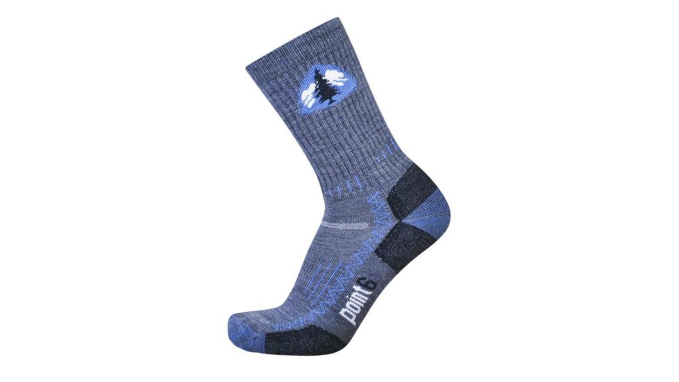 Point 6 PCT Hiking Tech Light Crew Men's Socks, Gray, Medium 1551-200-06