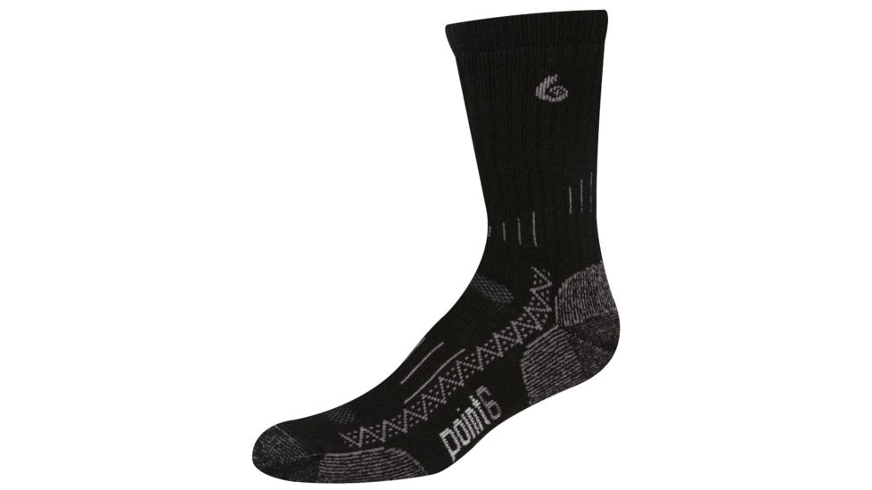 Point 6 Trek Tech Heavy Crew Sock - Men's -Black-Medium