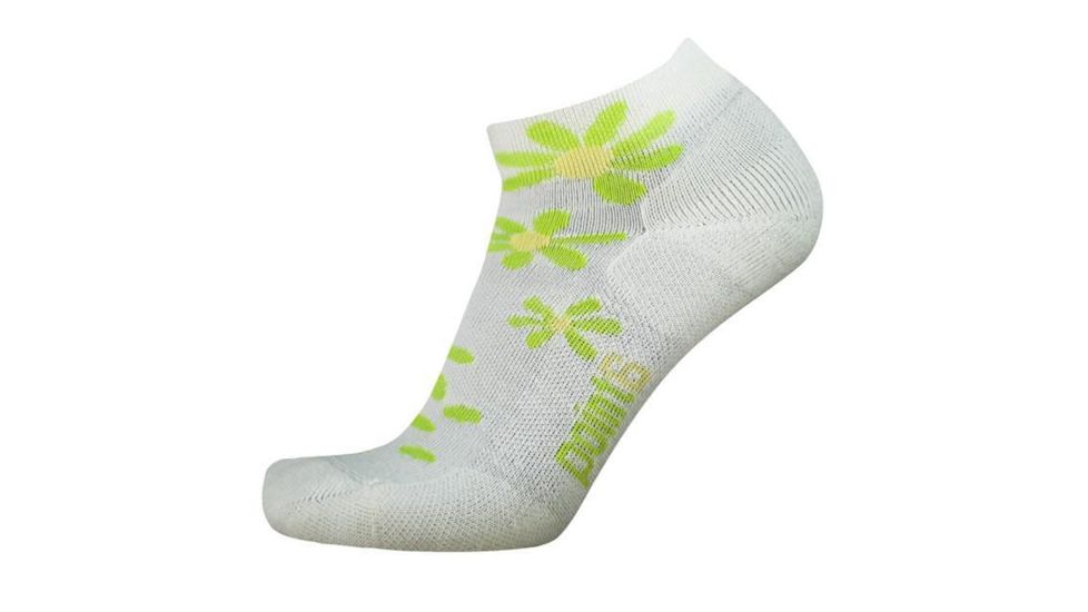 Point 6 Wildflower Extra Light Mini Women's Sock, White/Super Lime, Small 2831-112-05