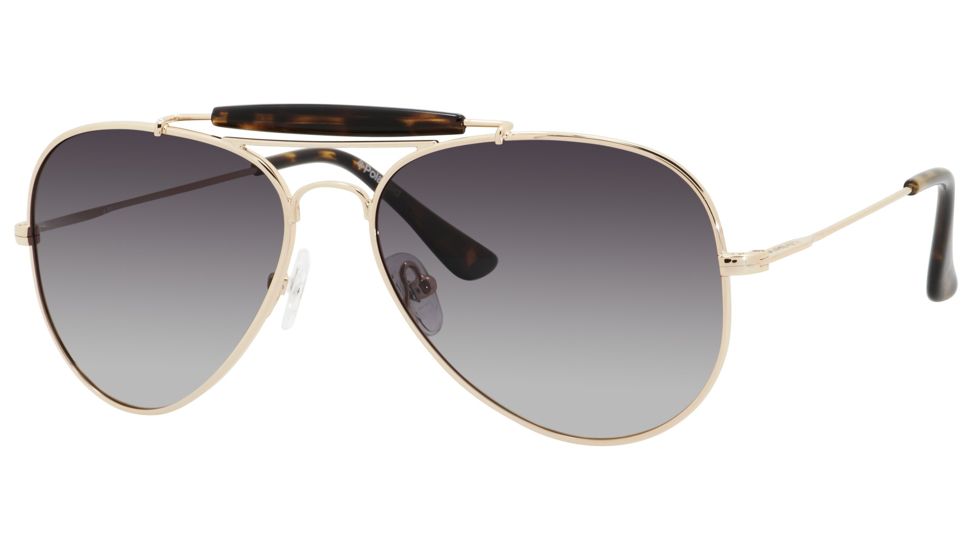 Polaroid X 4320/S Sunglasses X4320S-000U-NX-5916 - A / Gold Frame, Green Gradient Polarized Lenses, Lens Diameter 59mm, Distance Between Lenses 16mm
