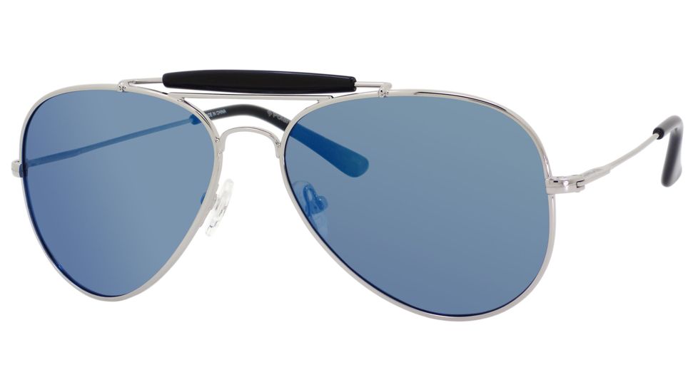 Polaroid X 4320/S Sunglasses X4320S-00BF-QV-5916 - Dark / Silver Frame, Gray Blue Mirpolr Lenses, Lens Diameter 59mm, Distance Between Lenses 16mm