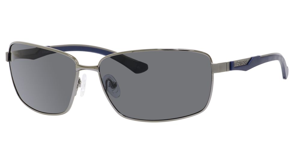Polaroid X 4413/S Single Vision Prescription Sunglasses X4413S-0S3T-1T-6314 - Lens Diameter 63 mm, Frame Color Gunmetal Dark Blue