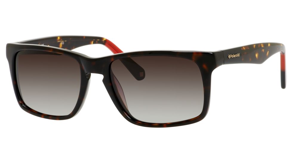 Polaroid X 8422/S Single Vision Prescription Sunglasses X8422S-0086-S7-5718 - Frame Color Dark Havana, Lens Diameter 57 mm
