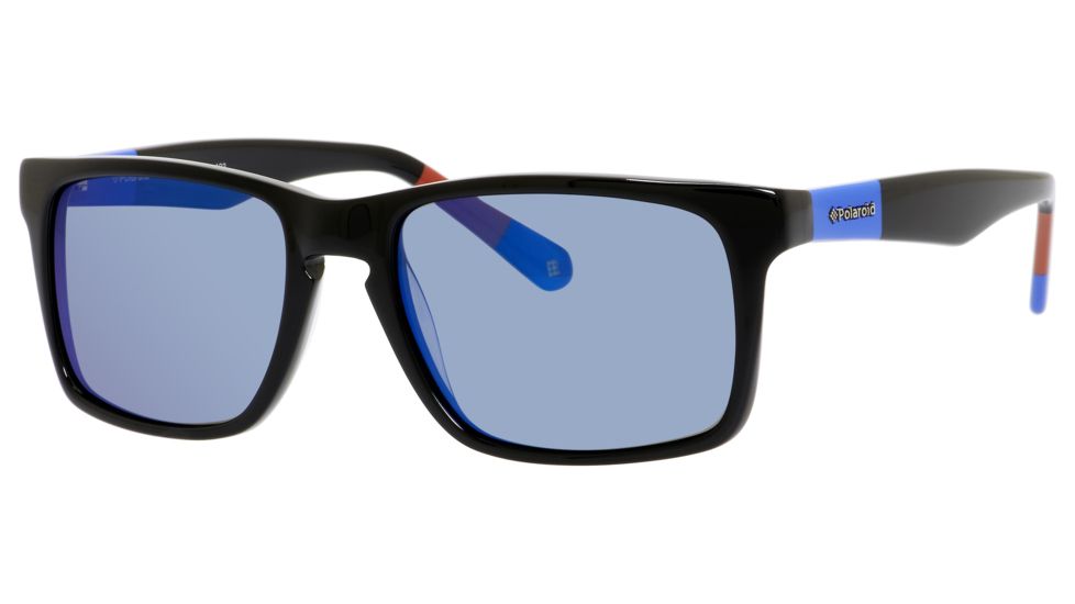 Polaroid X 8422/S Single Vision Prescription Sunglasses X8422S-0D51-JY-5718 - Frame Color Black Blue, Lens Diameter 57 mm