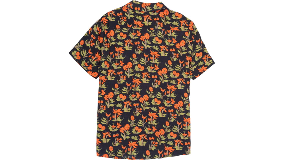 Poler Aloha Shirt, Medium, Orchid Floral Black, 221APM3002-Orchid Floral Black-M