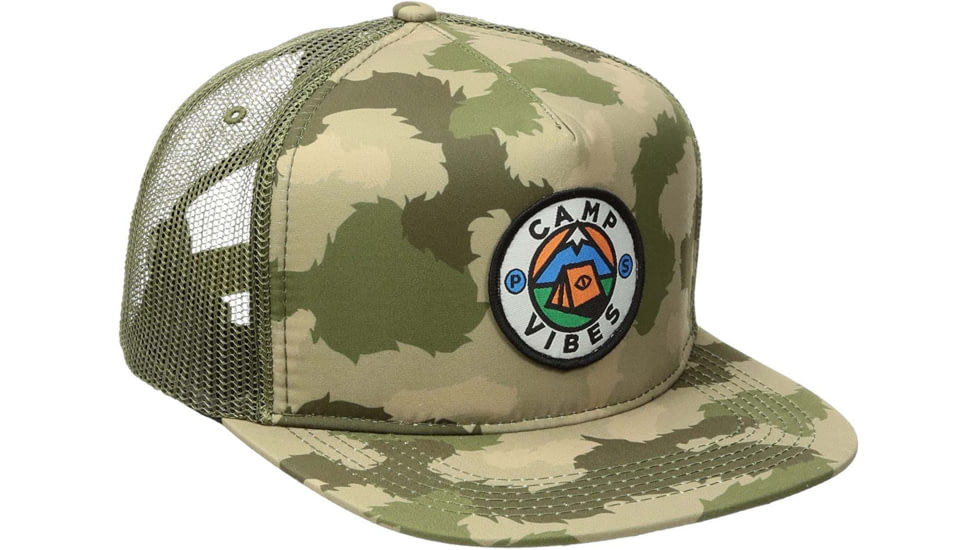 Poler Camp Vibes Brand Trucker, Green Fury Gamo, One Size, 31740001-Green Fury Gamo-O/S
