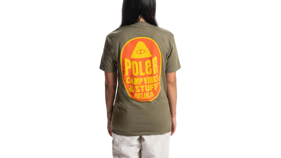Poler Fruit Sticker T-Shirt, Small, Military Green, 221APM2003-MILITARY GREEN-S