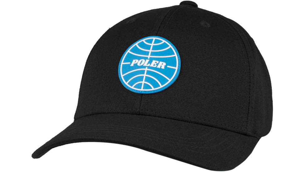 Poler Global Patch Dad Hat, Black, One Size, 214ACU7801-Black-O/S