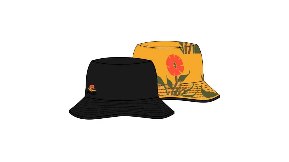 Poler Reversible Vibes Brand Bucket Hat, Orchid Floral Gold, One Size, 222ACU7102-OFlGold-O/S