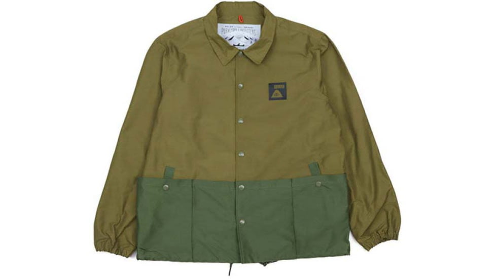 Poler Summit Pocket Coach Jacket, Extra Large, Olive, 55200201-Olive-XL