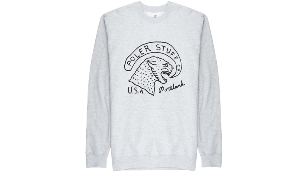 Poler Tiger Crew, Small, Gray Heather, 214APM2501-Gray Heather-S