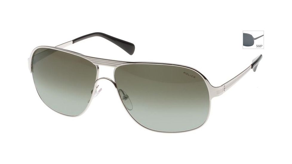 Police 8292 Sunglasses with Shiny Gunmetal Frame/Grey Polarized Lens 568P