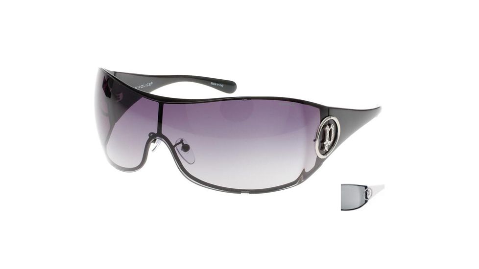 Police 8304 Sunglases, with Black-White Frame and Grey Mirror Lenses,531X