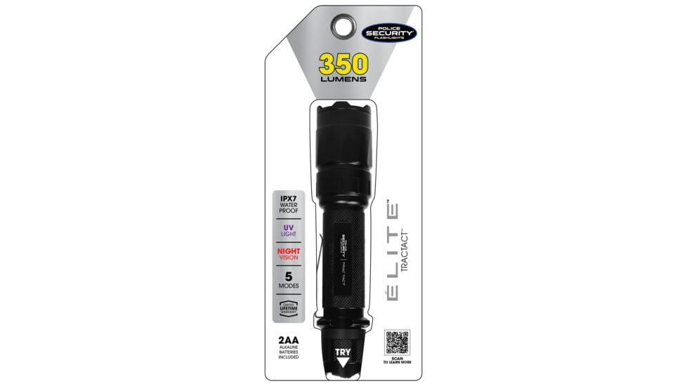 Police Security Flashlights Psf Trac Tact Flashlight White 350 Lum 2aa Batteries 3 Modes