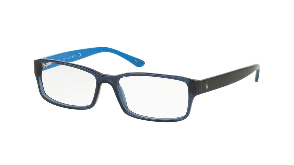 Polo Eyeglass Frames PH2065 5563-56 - Shiny Trasparent Blue Frame