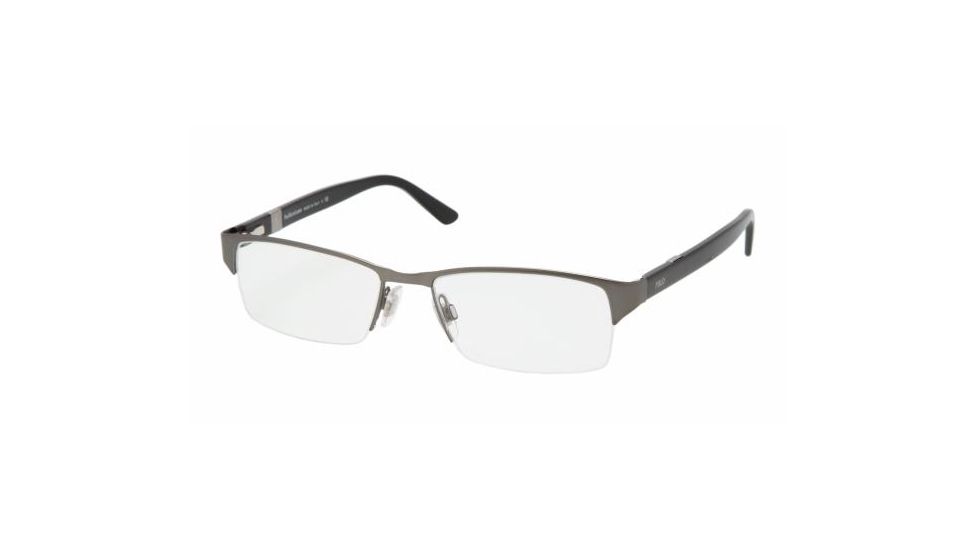 Polo PH 1075 Eyeglasses Styles Matte Dark Gunmetal Frame w/Non-Rx 53 mm Diameter Lenses, 9120-5317