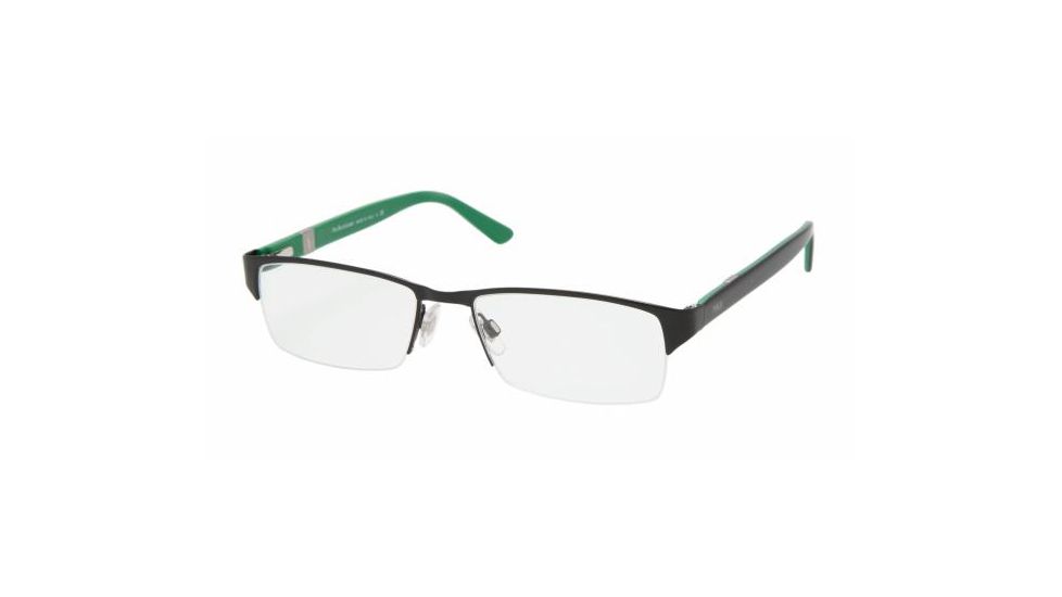 Polo PH 1075 Eyeglasses Styles Shiny Black Frame w/Non-Rx 53 mm Diameter Lenses, 9003-5317