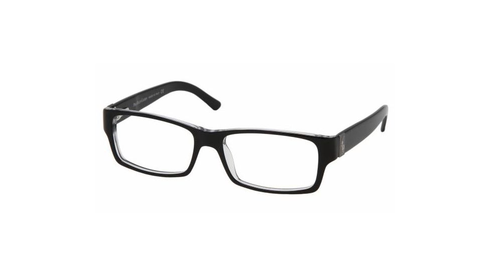 Polo PH 2027 Eyeglasses Styles - Top Black/Crystal Frame w/Non-Rx 52 mm Diameter Lenses, 5011-5216