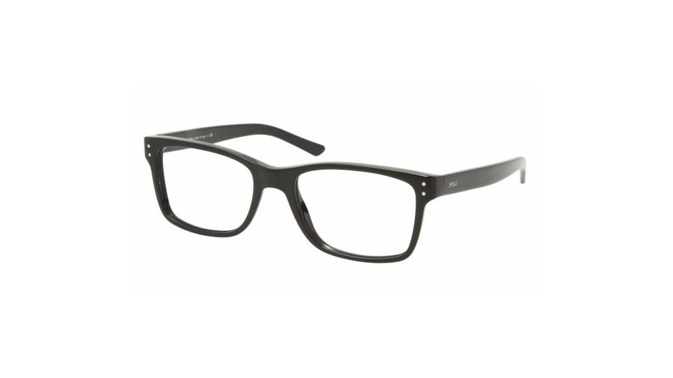 Polo PH 2057 Eyeglasses Styles Shiny Black Frame w/Non-Rx 53 mm Diameter Lenses, 5001-5318