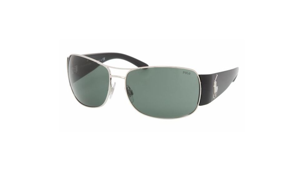 Polo PH3042 Sunglasses with No-Line Progressive Rx Prescription Lenses, Select Frame Color / Lens Diameter Matte Silver Frame / 64 mm Prescription Lenses