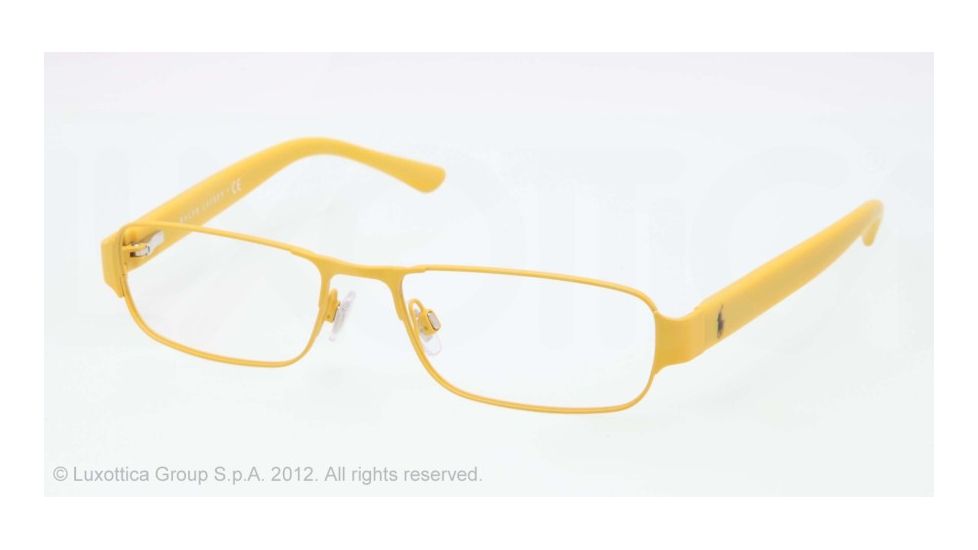 Polo PH1133 Single Vision Prescription Eyeglasses 9241-52 - Matte Yellow Frame, Demo Lens Lenses